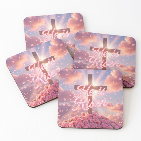 Item preview, He Is Risen Pink Cross – Christian Easter Faith Design designed and sold by PixelVibe782.