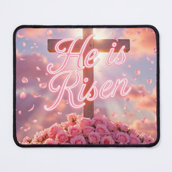 Item preview, He Is Risen Pink Cross – Christian Easter Faith Design designed and sold by PixelVibe782.