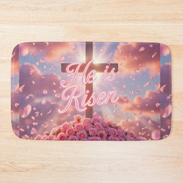 Item preview, He Is Risen Pink Cross – Christian Easter Faith Design designed and sold by PixelVibe782.
