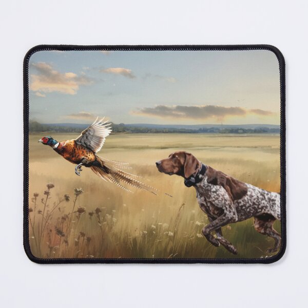 Item preview, Pheasant Flush with German Shorthaired Pointer - Hunting Dog Art designed and sold by TammyHunterArt.