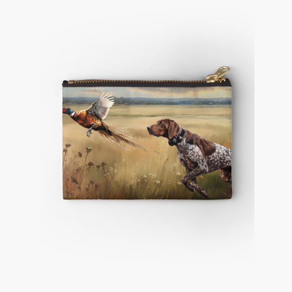 Item preview, Pheasant Flush with German Shorthaired Pointer - Hunting Dog Art designed and sold by TammyHunterArt.