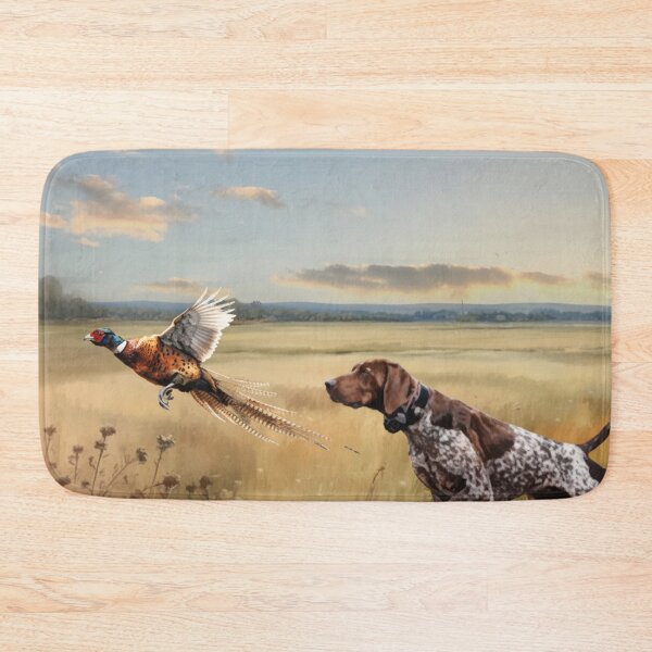 Item preview, Pheasant Flush with German Shorthaired Pointer - Hunting Dog Art designed and sold by TammyHunterArt.