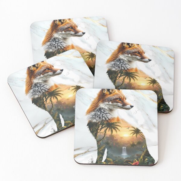 Item preview, Fox with Tropical Landscape Inside designed and sold by ELAINEMARTIN72.