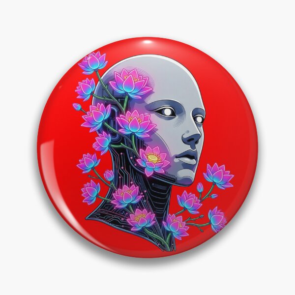 Item preview, Cyber Lotus Harmony - Digital Consciousness Android Art designed and sold by ChaosModeArt.