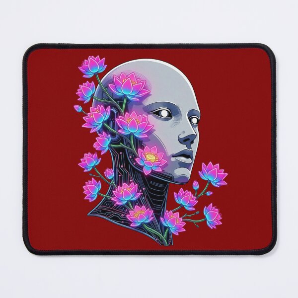 Item preview, Cyber Lotus Harmony - Digital Consciousness Android Art designed and sold by ChaosModeArt.