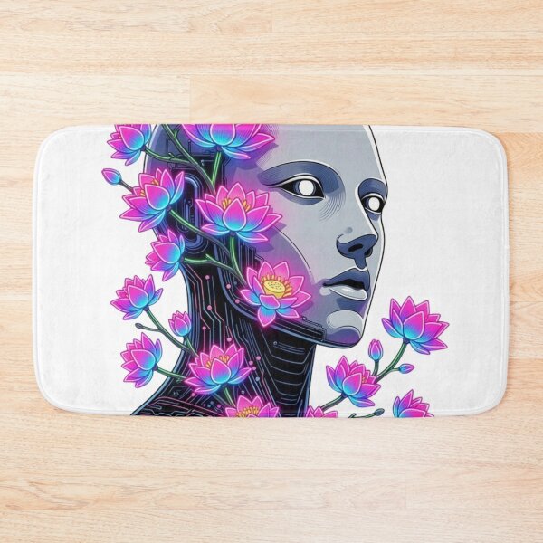 Item preview, Cyber Lotus Harmony - Digital Consciousness Android Art designed and sold by ChaosModeArt.