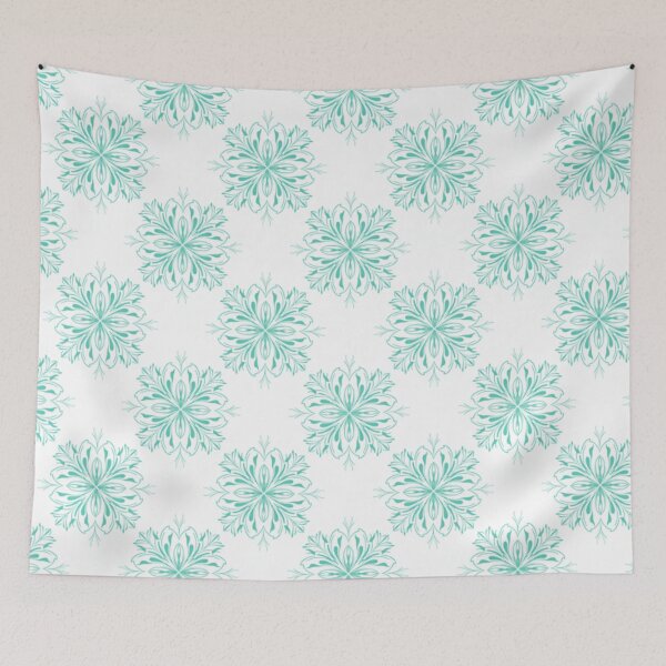 Item preview, Turquoise Vintage Floral Damask Pattern designed and sold by FashioonTrends.