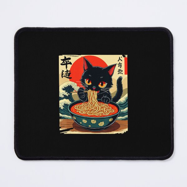 Item preview, Cat Eating Ramen Japanese Style Illustration designed and sold by titanlevi.