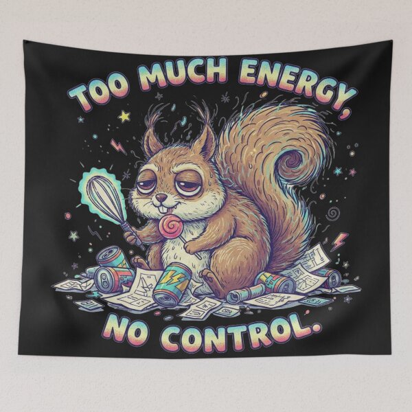 Item preview, Too Much Energy - Chaotic and Funny Squirrel designed and sold by EsenciaZen.