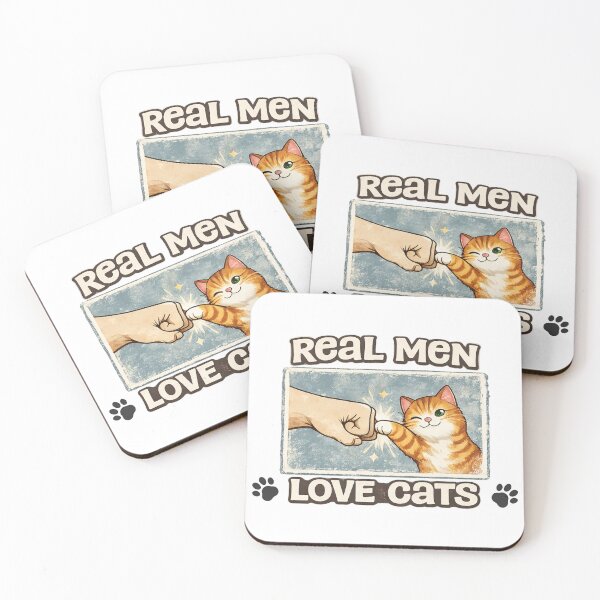 Item preview, Real Men Love Cats Funny Cat Dad Cat Lover Design designed and sold by CatPrintCo.