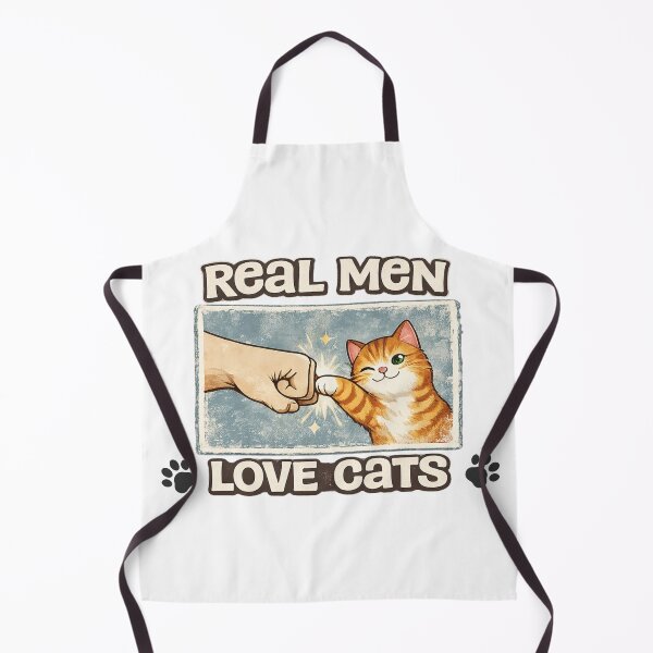 Item preview, Real Men Love Cats Funny Cat Dad Cat Lover Design designed and sold by CatPrintCo.