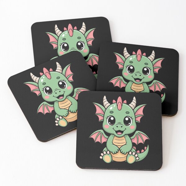 Item preview, Cute Baby Dragon Kawaii Cartoon – Adorable Dragon Mascot Illustration designed and sold by ShellyMcCarthy.