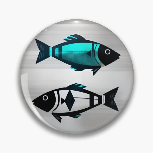 Item preview, Modern Geometric Fish Pair Abstract Illustration designed and sold by AlxVel.