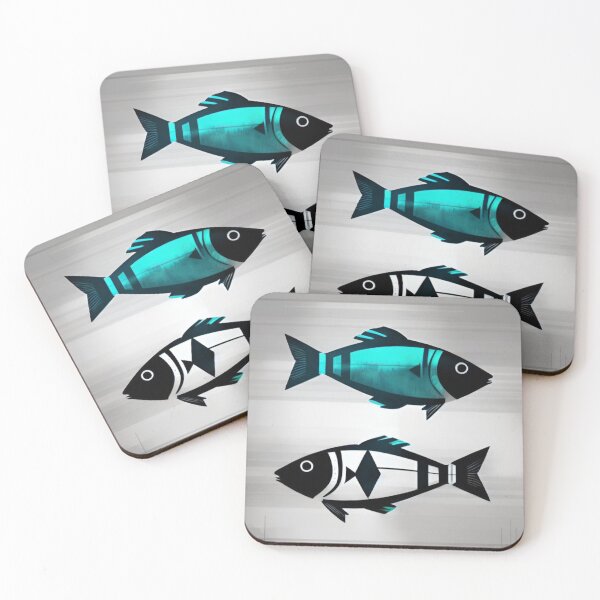 Item preview, Modern Geometric Fish Pair Abstract Illustration designed and sold by AlxVel.