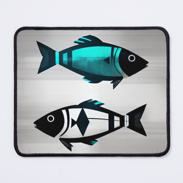 Item preview, Modern Geometric Fish Pair Abstract Illustration designed and sold by AlxVel.