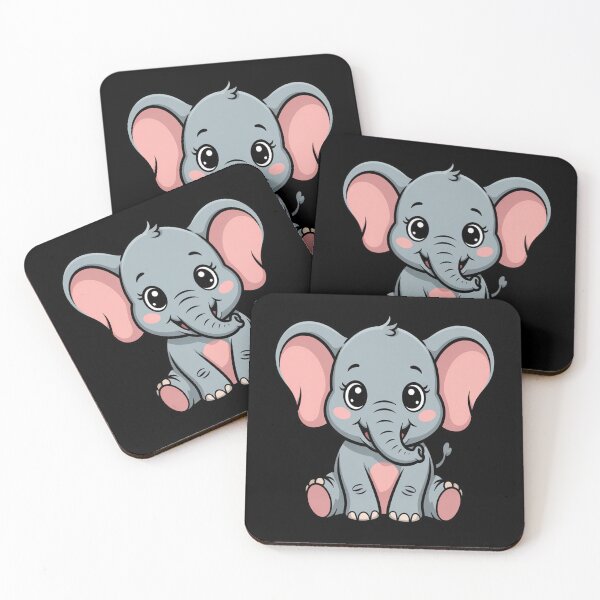 Item preview, Cute Baby Elephant Kawaii Cartoon – Adorable Elephant Mascot Illustration designed and sold by ShellyMcCarthy.