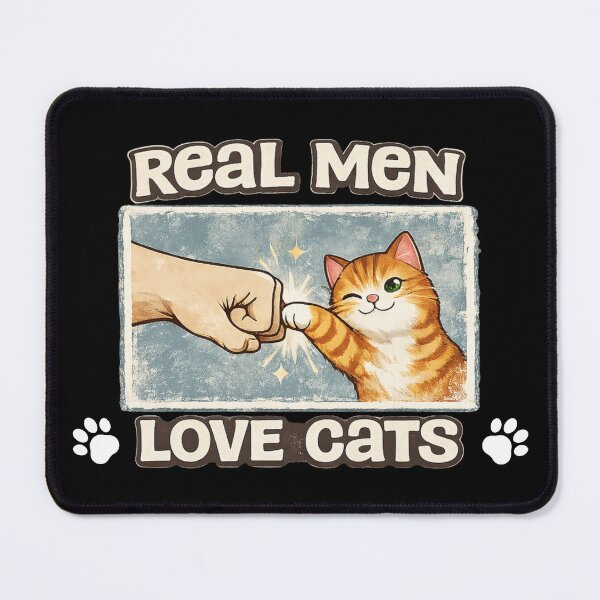 Item preview, Real Men Love Cats Funny Cat Dad Cat Lover Design designed and sold by CatPrintCo.