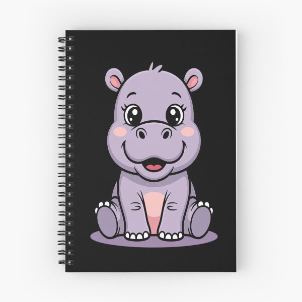 Item preview, Cute Baby Hippo Kawaii Cartoon – Adorable Hippo Mascot Illustration designed and sold by ShellyMcCarthy.