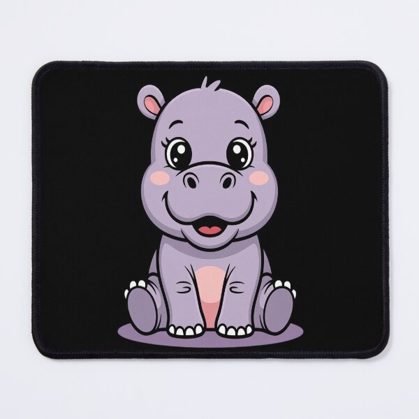 Item preview, Cute Baby Hippo Kawaii Cartoon – Adorable Hippo Mascot Illustration designed and sold by ShellyMcCarthy.