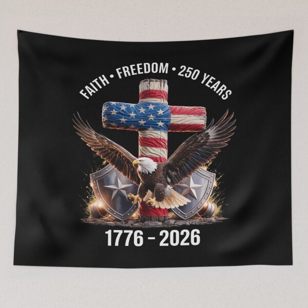 Item preview, USA 250th Anniversary - Eagle Flag Cross 1776-2026 designed and sold by sapnaela.