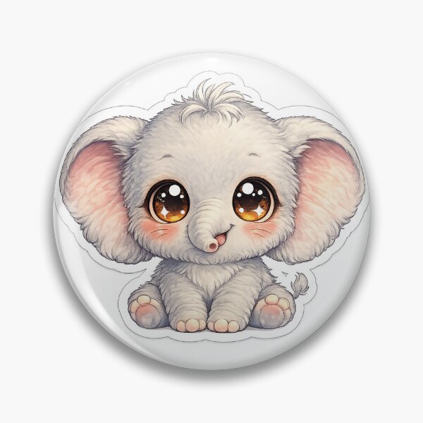 Item preview, Big Head Baby Elephant Cute Sticker designed and sold by VeloraDzyns.