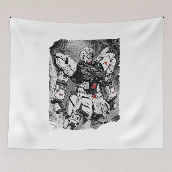 Item preview, black white RX-93 ν Gundam digital imaging vector illustration close up  designed and sold by sabartgunpla.
