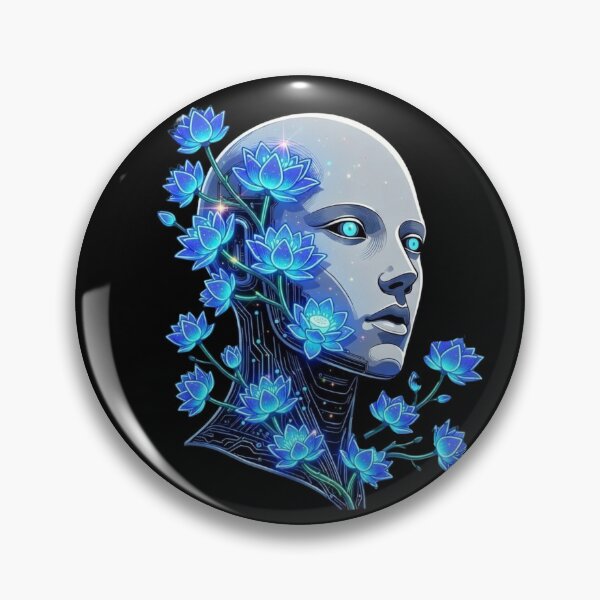 Item preview, Cyber Watercolor Android - Spiritual Zen Robot Art designed and sold by ChaosModeArt.