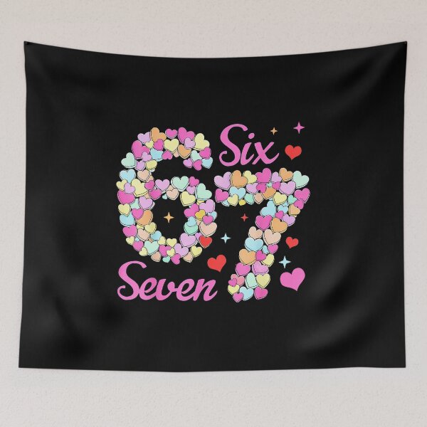 Item preview, Six Seven 67 Candy Heart Valentine Cute Number  designed and sold by gladysenglish.