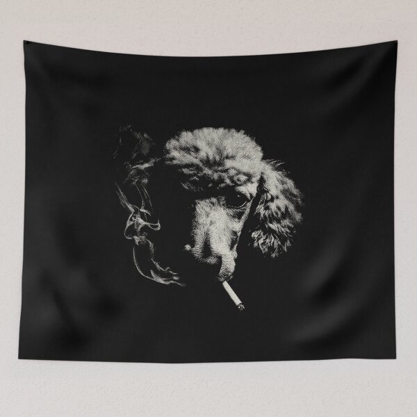 Item preview, Edgy Poodle Smoking Cigarette Low Key Portrait designed and sold by k3rstman1.