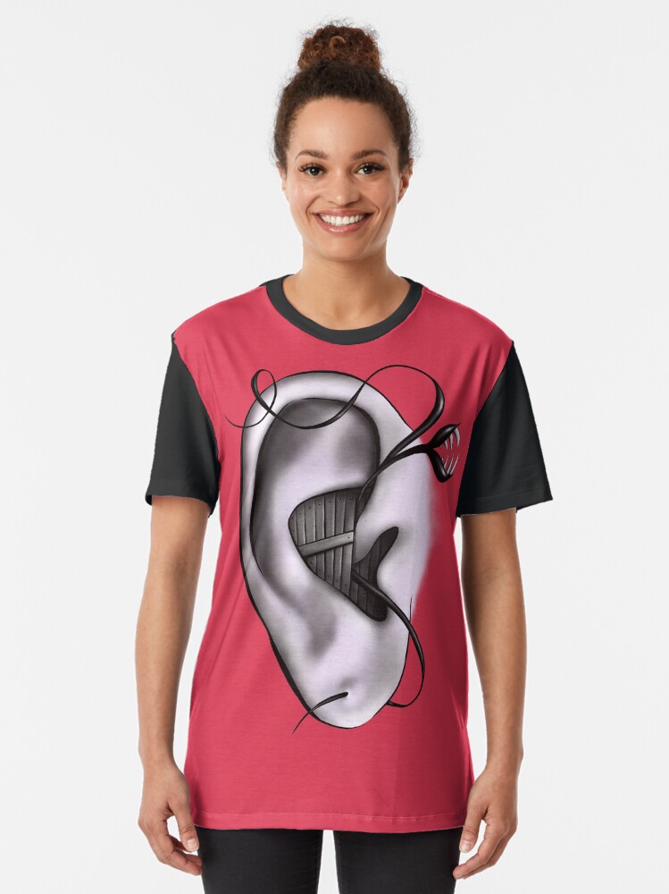 Alternate view of Ear Monster Weird Art Graphic T-Shirt