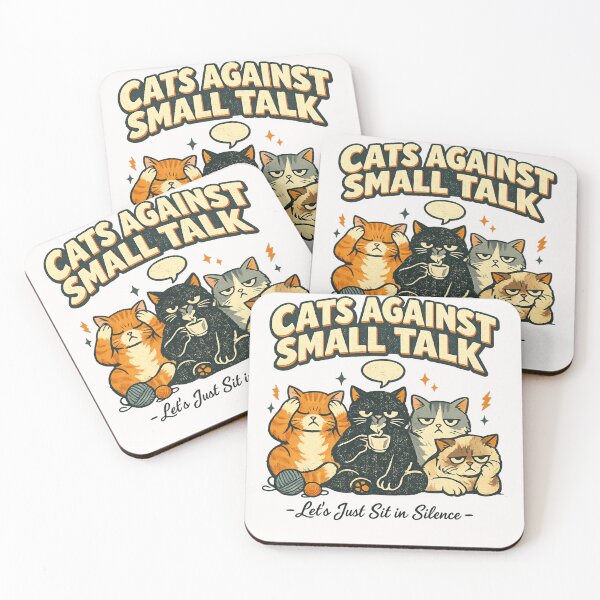 Item preview, Cats Against Small Talk Let's Just Sit In Silence Introvert Cat Lover designed and sold by Pawsome Quotes.