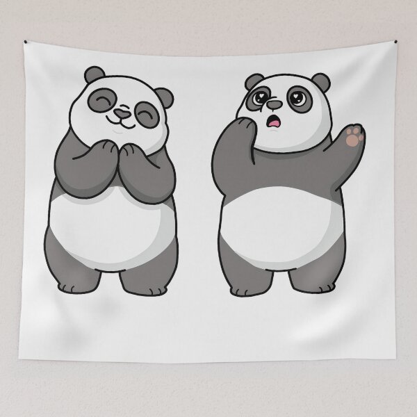 Item preview, Cute Panda Reaction Duo – Kawaii Funny Panda Cartoon designed and sold by JEVANStudio.