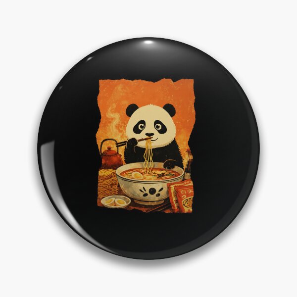 Item preview, Panda Eating Noodles Japanese Style Illustration designed and sold by JEFDodsonArt.