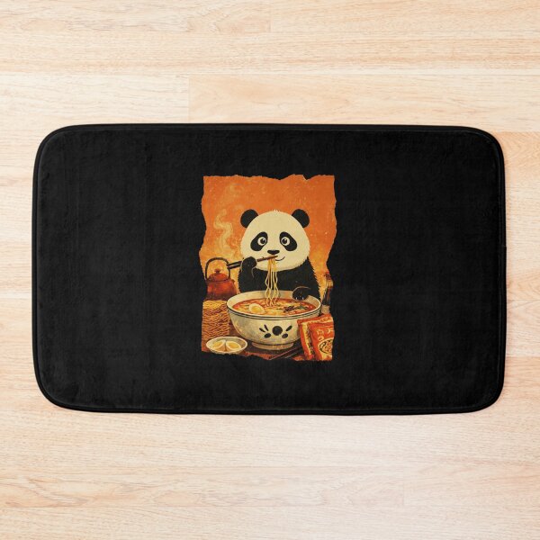 Item preview, Panda Eating Noodles Japanese Style Illustration designed and sold by JEFDodsonArt.