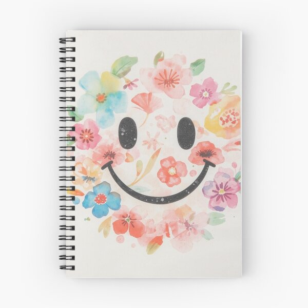 Artikelvorschau, Retro-Smiley mit Blumen – Grafik im Stil der 90er Jahre entworfen und verkauft von Saynix.
