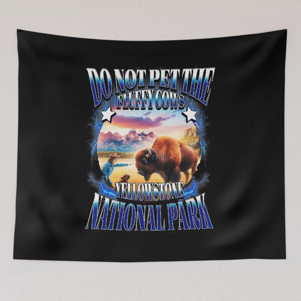 Item preview, Do Not Pet The Fluffy Cows Funny Wildlife Warning Illustration designed and sold by tadmercado.