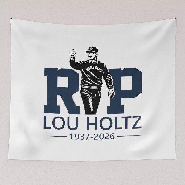 Item preview, Lou Holtz Notre Dame Legend, Play Like A Champion, Lou Holtz ND RIP Notre Legend, Lou Holtz Tribute 1937-2026, Legendary Football Coach Memorial, South Bend Football Legend Legacy, Lou Holtz RIP 2 designed and sold by HyphThonia.