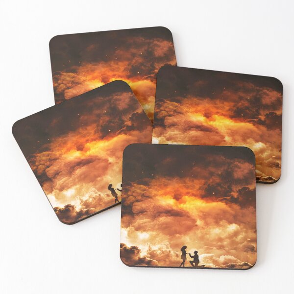 Item preview, Silhouette Proposal Amidst Fiery Clouds designed and sold by mdiem17.