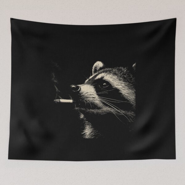Item preview, Cool Raccoon Face Smoking Cigarette Low Key designed and sold by k3rstman1.