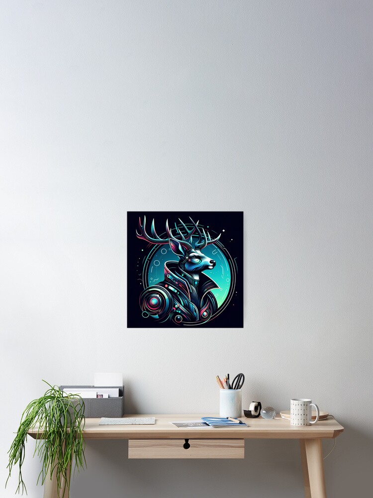 Thumbnail 2 of 3, Poster, Great bionic deer designed and sold by Artillenium.