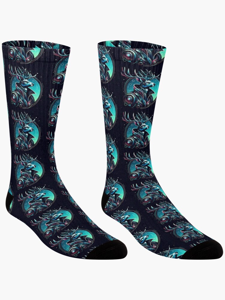 Thumbnail 3 of 5, Socks, Great bionic deer designed and sold by Artillenium.