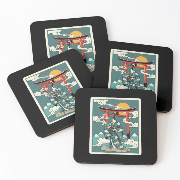 Item preview, Crane Kimono Japanese Torii Gate Illustration designed and sold by JordynLadukeg65.