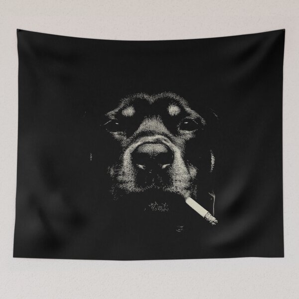 Item preview, Rottweiler Smoking Cigarette Low Key Portrait designed and sold by k3rstman1.