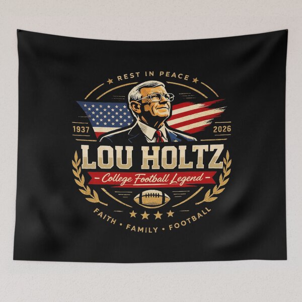 Item preview,  Lou Holtz Notre Dame Legend, Play Like A Champion, Lou Holtz ND RIP Notre Legend, Lou Holtz Tribute 1937-2026, Legendary Football Coach Memorial, South Bend Football Legend Legacy, Lou Holtz RIP 2 designed and sold by HyphThonia.
