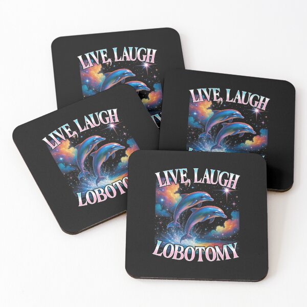 Item preview, Live Laugh Lobotomy Surreal Dolphin Space Illustration designed and sold by tadmercado.