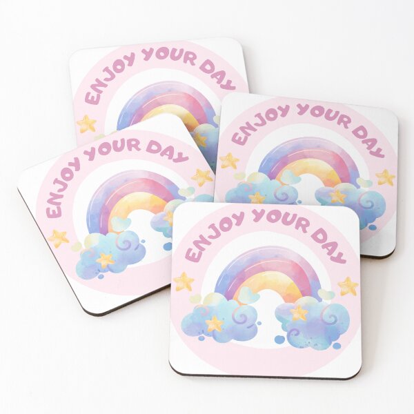 Item preview, Enjoy Your Day Rainbow – Cute Pastel Motivational Art designed and sold by Saynix.