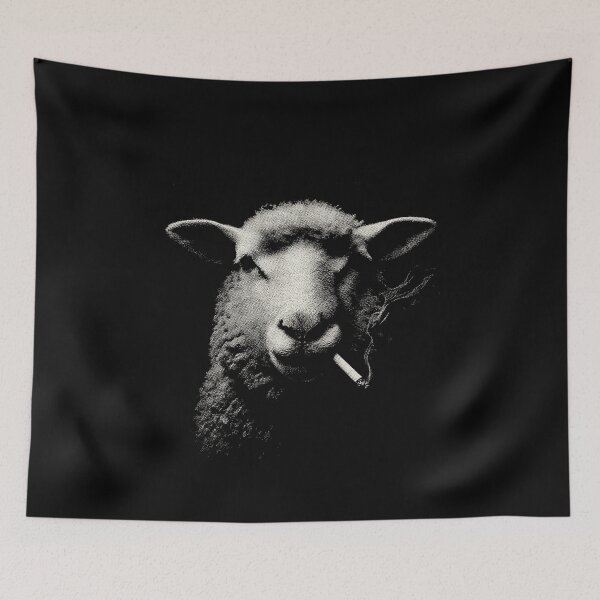 Item preview, Smoking Sheep Face Low Key Halftone designed and sold by k3rstman1.