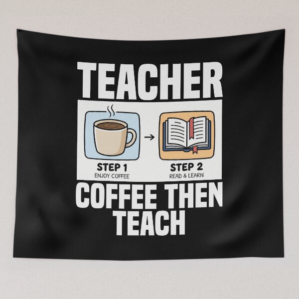 Item preview, TEACHER - COFFEE THEN TEACH designed and sold by KEF Custom.