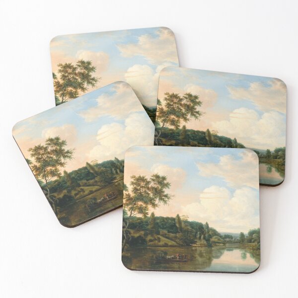Item preview, Peaceful River Ferry Landscape Painting by Hendrick Vroom designed and sold by TheSoulOfArt.