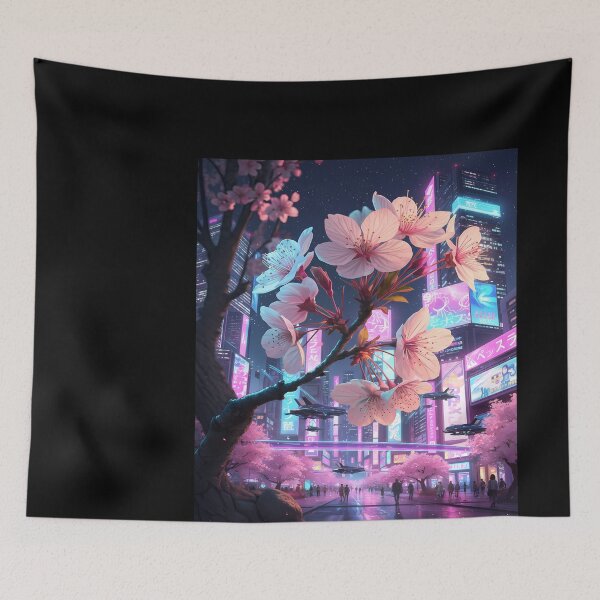 Item preview, Cyberpunk Cherry Blossoms and Jets designed and sold by MASONa03.